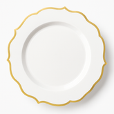Ornate Premium Plastic Dessert Plates with Gold Trim - 7.75-Inch, 20-Pack